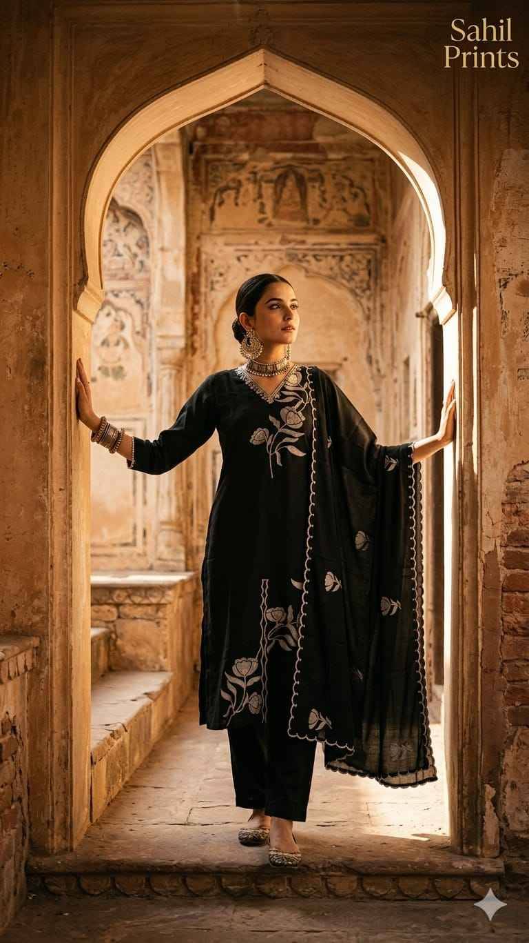1926 Black Hit By Fashid Designer Festive Suits Beautiful Fancy Stylish Colorful Party Wear & Occasional Wear Pure Mal Chanderi Dress At Wholesale Price
